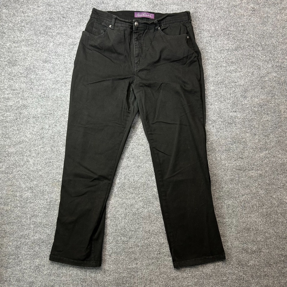 Gloria Vanderbilt‎ Amanda Jeans Women's Black Denim Straight Classic - 35X28